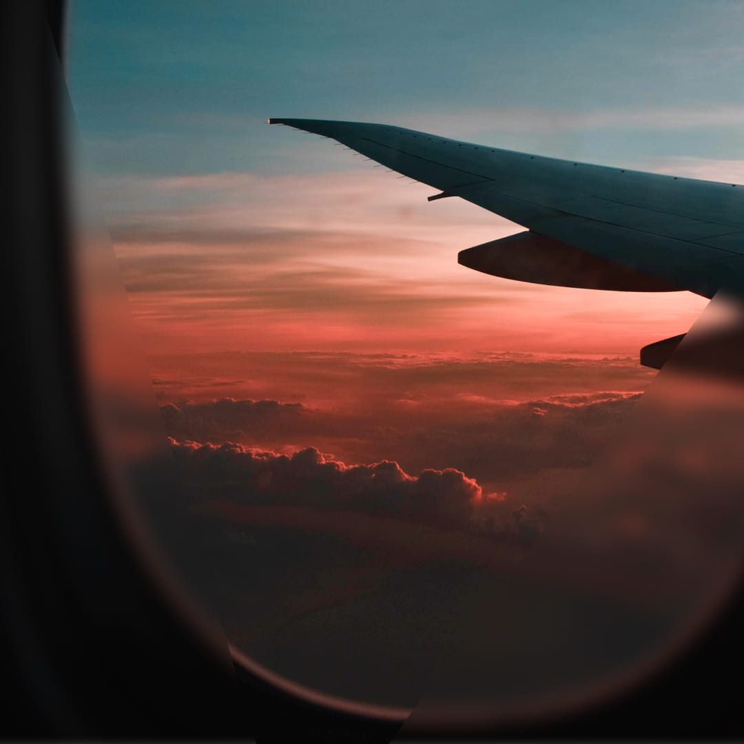 Aeroplane window view